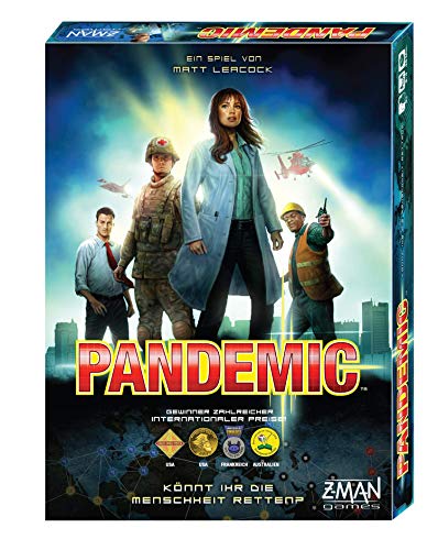 Asmodee | UNBOX NOW | ZMan | Pandemic | Grundspiel | Kennerspiel | Nominiert zum Spiel des Jahres 2009 | 2-4 Spieler | Ab 8+ Jahren | 45+ Minuten | Deutsch