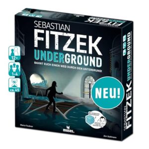 moses 90179 Fitzek Underground, 3D-Thriller-Spiel für Escape-Game Fans kooperatives Gesellschaftsspiel von Marco Teubner mit versch. Schwierigkeitsgraden ab 12 Jahren, schwarz