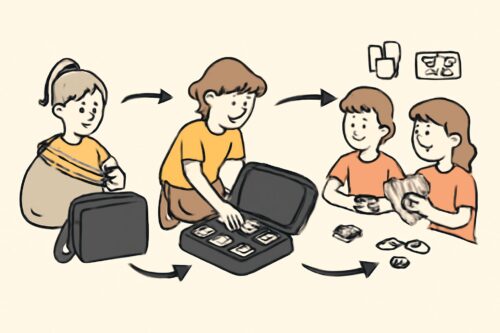 Am Spieltisch ohne Wühlen: Tasche als Setup-Station statt als Sack – tasche für kartenspiele und kleinspiele
